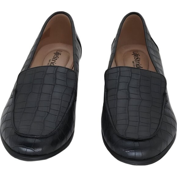LifeStride Margot Black Croc Slip-On Loafers, Wide Comfort Women's US 8.5W - Picture 5 of 6